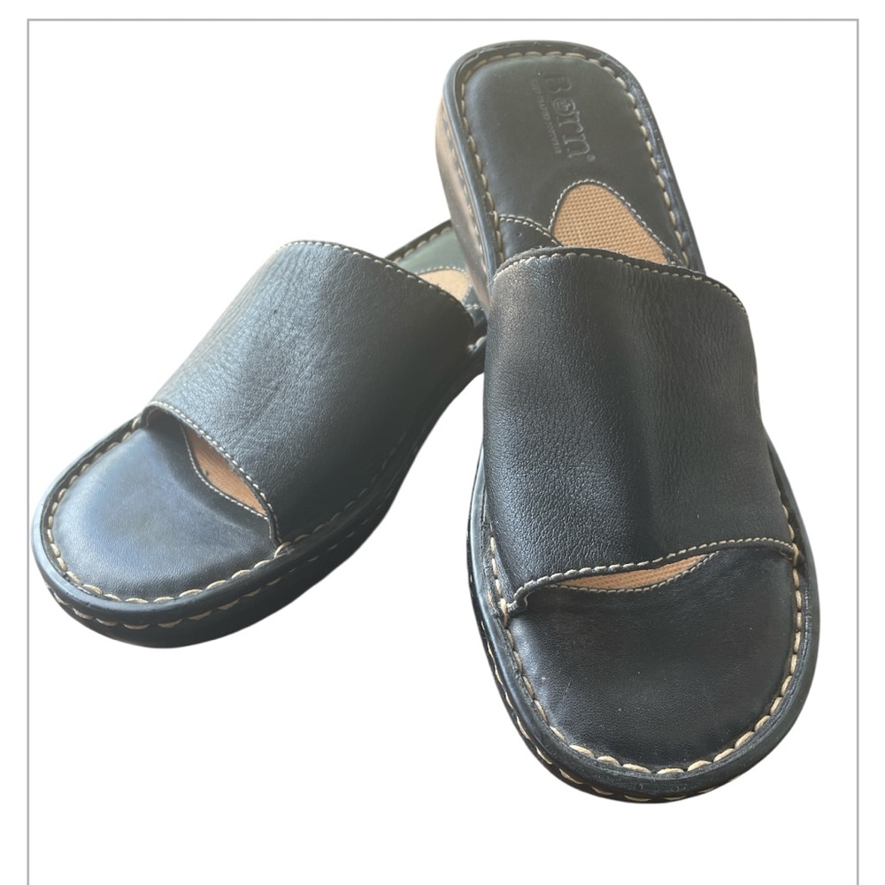 Born Black Leather Sandals